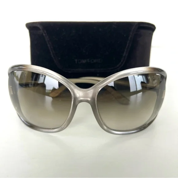 TOM FORD TF125 Anais Gray Gradient Lenses w Black Gray Silver Frame Sunglasses - Picture 2 of 14